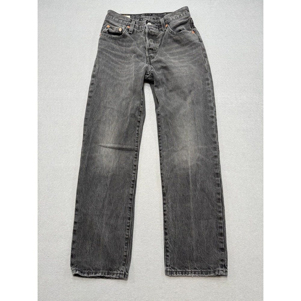 Levi's 501 Jeans Women's 24x28 Black Wash Denim Straight Leg Cotton 90s Retro